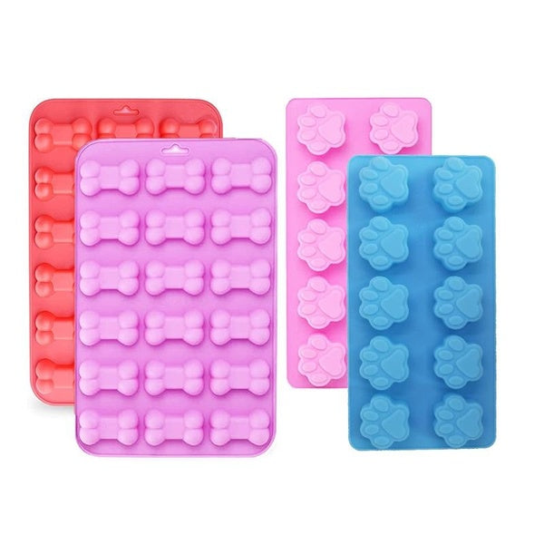1pc Silicone Molds Puppy Dog Paw and Bone, Non-Stick Food Grade Silicone Molds for Chocolate, Candy, Jelly, Ice Cube, Dog Treats, Cupcake Baking Moul