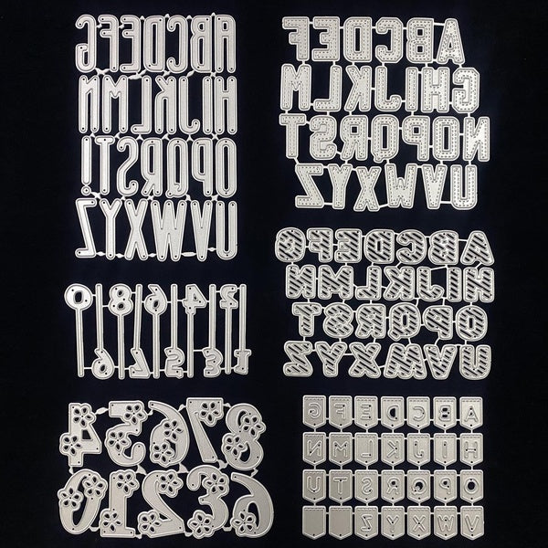 A to Z Alphabet Letter Die Cuts 0 to 9 Numbers Metal Cutting Dies for DIY Scrapbooking Album Card Marking Paper Embossing Dies