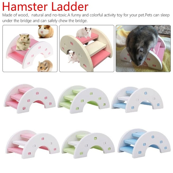 New Small Animals Cage Accessories Cute Hamster Rainbow Bridge Ladder Pet Toys Wooden Bridge Hanging toys