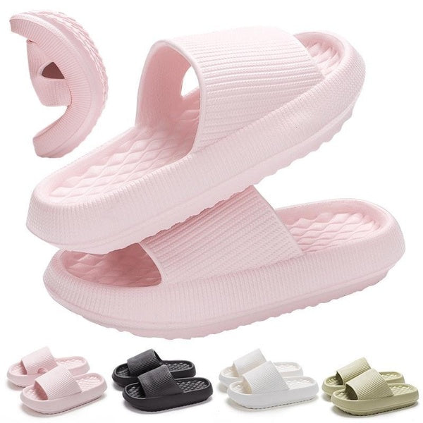 Summer Men's And Women's Slippers,Non-slip Quick-dry Shower Slippers,Indoor And Outdoor Household Slippers,EVA Anti-slip Thick-soled Bathroom Sandals