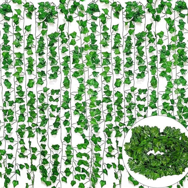 1-3-6-12Pcs 2.2 Meters Fake Ivy-Vines Leaves Artificial Ivy-Vines Garland Greenery Garlands Fake Hanging Plant Vine for Bedroom Wall Decor Wedding Pa