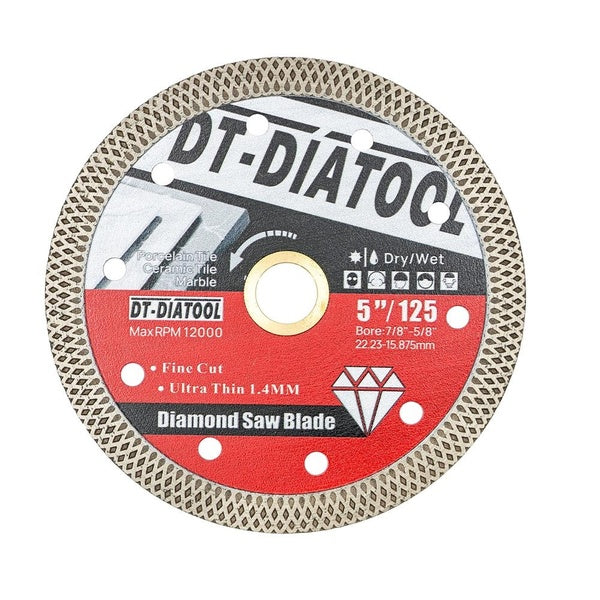 DT-DIATOOL Super-Thin Mesh Diamond Saw Blade 4"-4.5"-5" 1pc Cutting Disc for Tile Ceramic Marble Porcelain