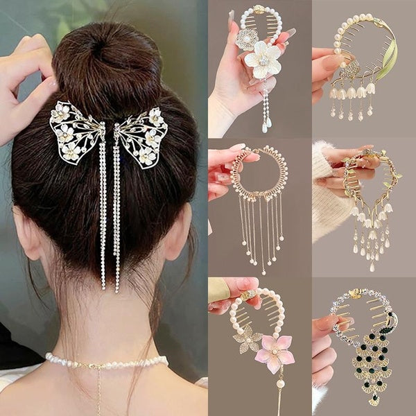 Korean Style Fashion Crystal Hair Clips Flower And Butterfly Hair Accessories For women Matron Inn