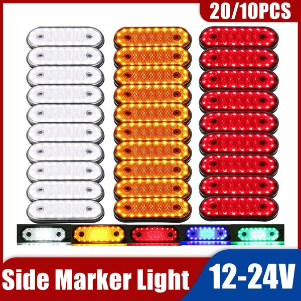 20-10PCS 30LED Car Side Light Oval Clearance Trailer Truck RV Trailer Pickup Boats Side Marker Lamp Waterproof