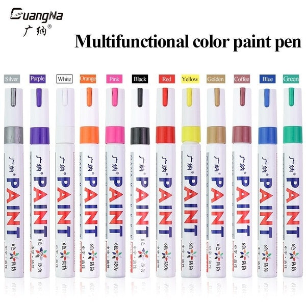 12 Colors Waterproof Pen Car Tyre Tire Pen Permanent Paint Markers Oil Marker Pen Stationery Item