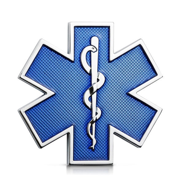 Noizzy Star of Life Badge Car Stickers Metal 3D WHO Logo Blue Auto Emblem Accessories