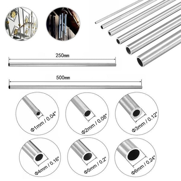1-10pcs stainless steel tube length 250-500mm 304 Stainless tube Capillary Tube 1mm-2mm-3mm-4mm-5mm-6mm-8mm-10mm-12mm