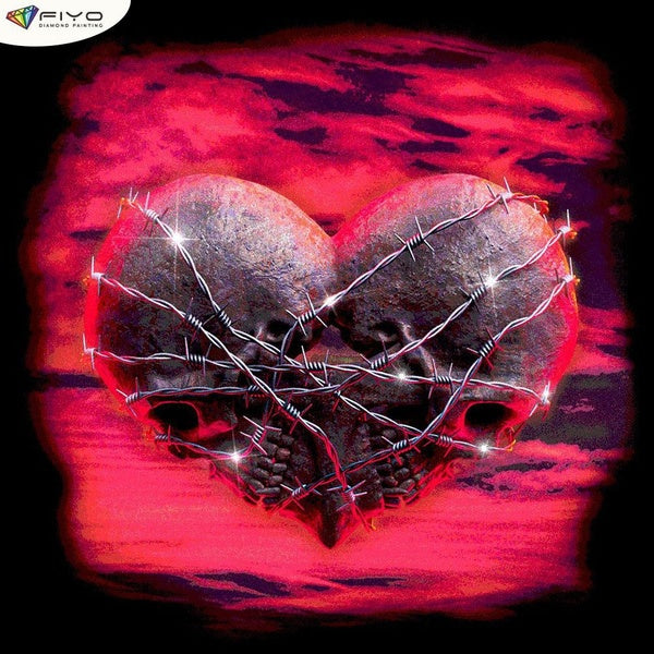 FIYO DIY 5D Skull Diamond Painting Full Drill with Number Kits Home and Kitchen Fashion Cross Stitch Embroidery Paintings Canvas Pictures Wall Decora