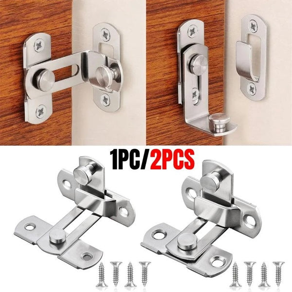 1pc-2pcs Door Lock Guard Latch Bolt 90 Degree Stainless Steel Door Latch Sliding Barn Door Lock Wine Cabinet Closet Right Angle Sliding Gate Lock Doo