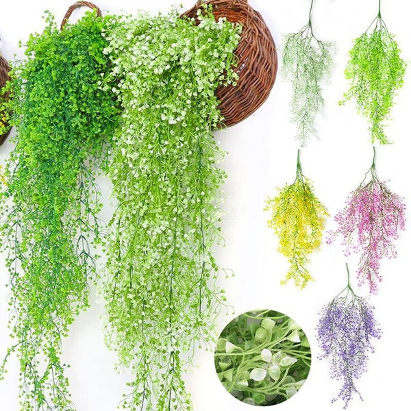 1-2-3-4-5PCS Vine Plants Fake Hanging Plants, Fern Artificial Plants Artificial Hanging Plants Wall Plants Indoor Outdoor Decoration, Suitable for Ho