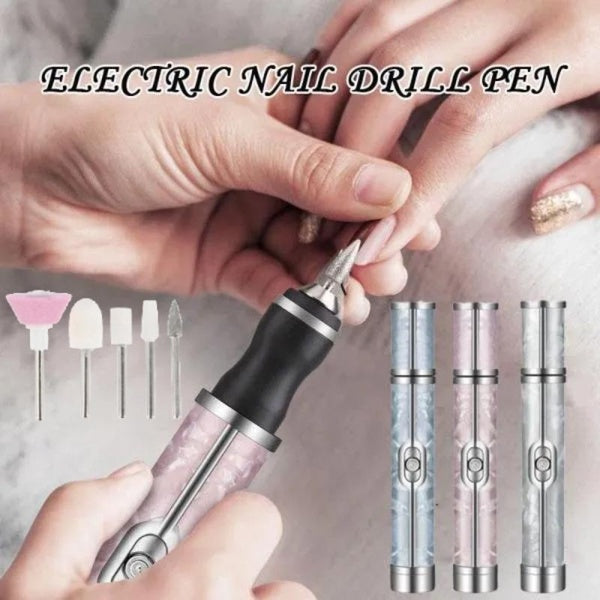 Cordless Electric Nail Drill Kit, Portable USB Rechargeable Electric Nail File Set for Acrylic Gel Nails, Professional 20000RPM Nail Drill Machine Ma