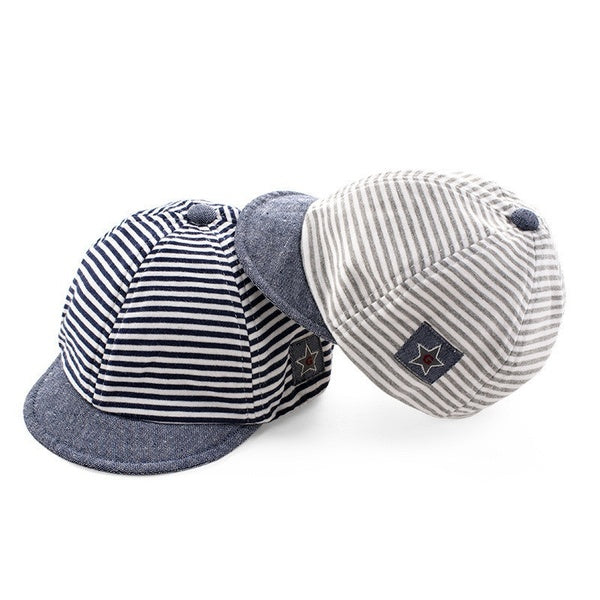 Spring Summer Baby Hat Cotton Infant Hats Cute Star Striped Soft Eaves Baseball Cap Baby Boy Hat Baby Girls Sun Cap
