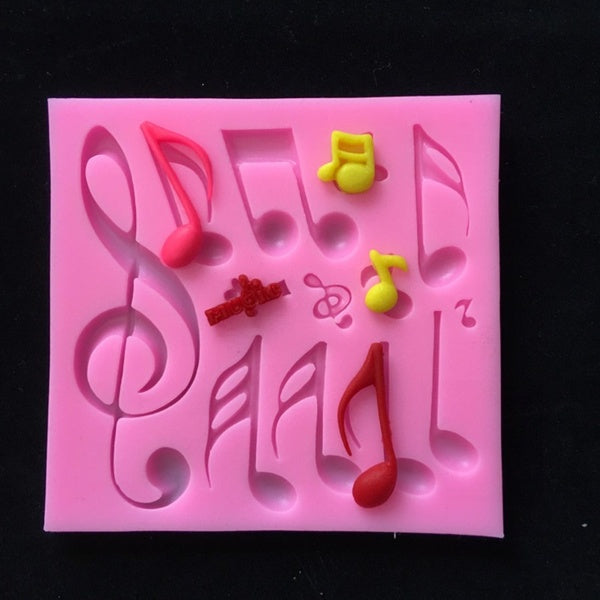 Music Sign Musical Symbols for Cake Side Decoration Fondant Cake Silicone Mold Cupcake chocolate Candy Baking Tool
