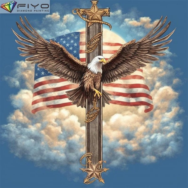 FIYO Eagles DIY 5D Diamond Painting Full Drill with Number Kits Home and Kitchen Fashion Mosaic Diamond Painting Canvas Wall Decoration Gift Crafts f