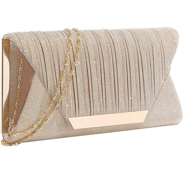 Women Glitter Flap Clutch Bag Evening Handbag Shoulder Purse for Party Wedding