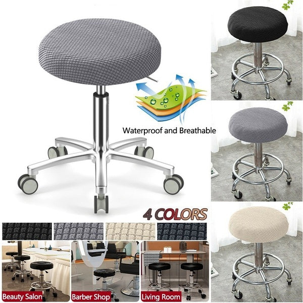 High Quality Stool Cover Solid Color Living Room Bedroom Stretch Rotary Chair Cover Armless Bar Stool Protective Cover