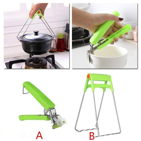 Hot Dish Clamp Bowl Holder Clip Hot Dish Plate Bowl Clip Retriever Tongs Pot Pan Gripper Silicone Handle Kitchen Tool