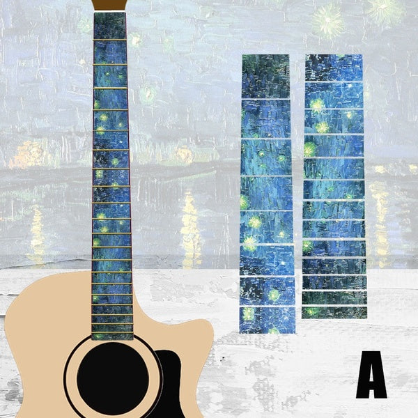 HELLOGUITAR Guitar Fingerboard Sticker Decorative Decals Folk Guitar Fingerboard Sticker