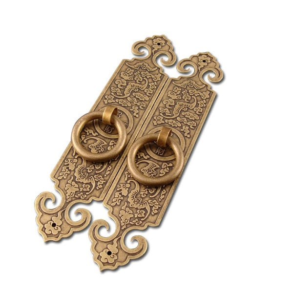 1 paire 10cm-12cm-15cm-18cm Antique chinois laiton droit meubles poignée porte matériel armoire cuivre tirer bouton pour boîte en bois