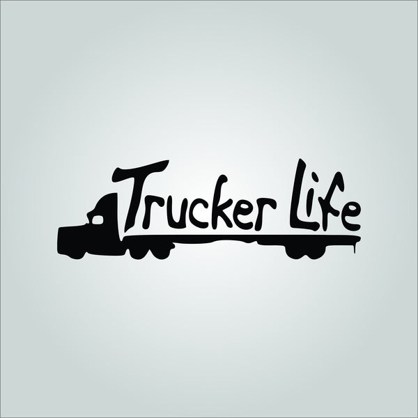 Set of 2 Trucker Life Logo Vinyl Decal Sticker