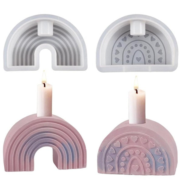 Rainbow Arch Shaped Holders Silicone Molds for DIY Concrete Plaster Resin Craft