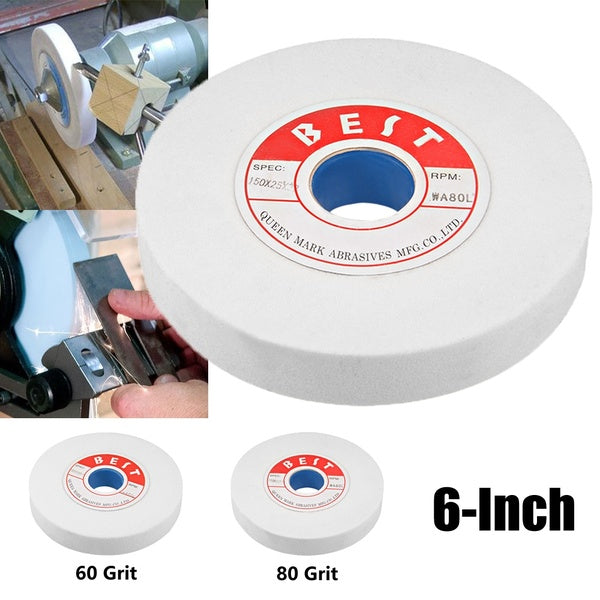60 grains-80 grains 6 pouces meules d'établi en oxyde d'aluminium blanc WA pour le meulage de surface