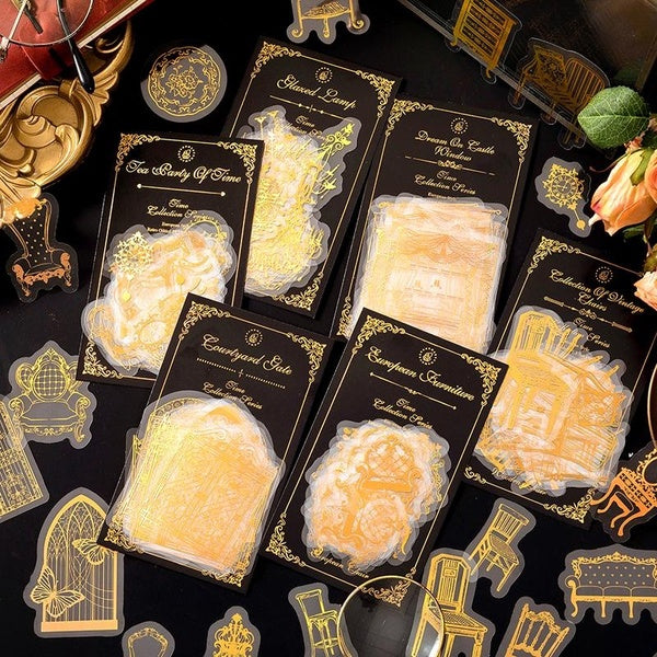 30Pcs-Pack Vintage Furniture Diy Stickers Scrapbooking Supplies Diary Decor Journaling Album Stationery