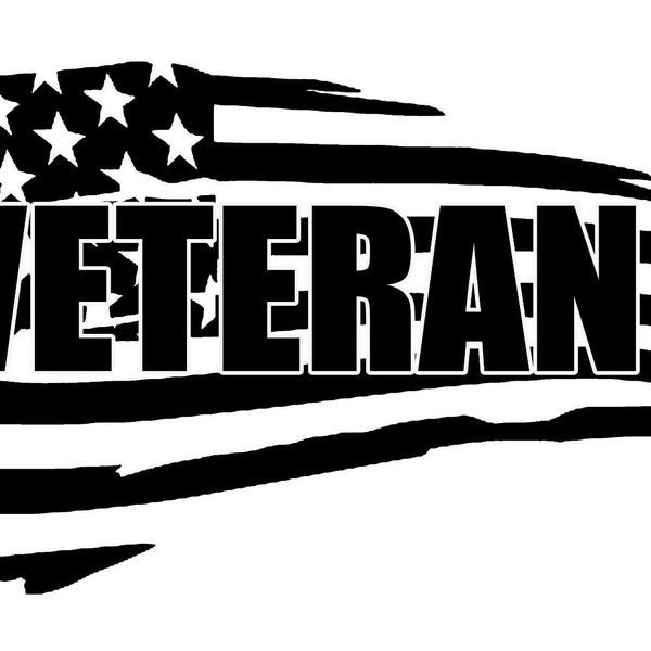 2PCS Die Cut Vinyl Decal Veteran American USA Flag Military Car Truck