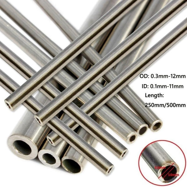 1-10 pièces 304 capillaire rond en acier inoxydable 250mm 500mm long tube droit sans soudure 4x3mm-6x4mm-8x6mm-10x8mm-10x9mm-12x11mm