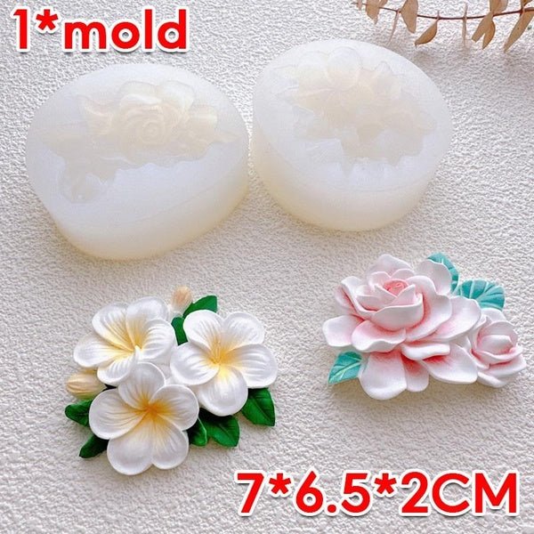 Gardenia Flower Frangipani Flower Silicone Mold Handmade Cake and Candle Decoration
