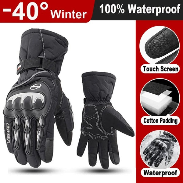 Gants de cyclisme imperméables, coupe-vent, pour Sport de plein air, Ski, vélo, Scooter, équitation, moto, chauds, hiver, 100%