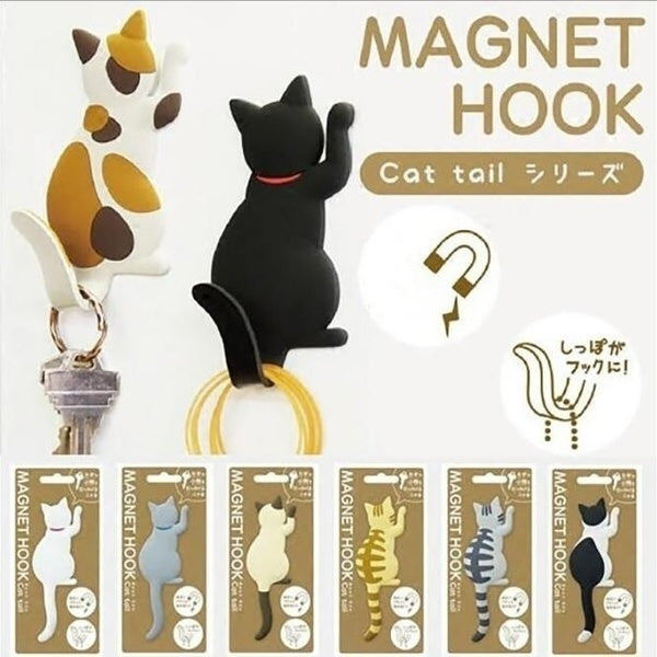 Creative Cartoon Lovely Cat Magnetic Sticker Fridge Magnet Hook Refrigerator Sticker Creative Hooks White Broad Memo Pad Sticker