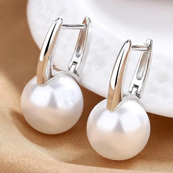 Boucles d'oreilles pendantes en perles pour femmes, bijoux de mariage élégants