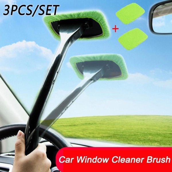 Car Window Cleaner Brush Kit Windshield Wiper defogging wipe Cleaning Wash Tool Inside Interior Auto Glass cleaning brush window wiper (1pcs Long Han
