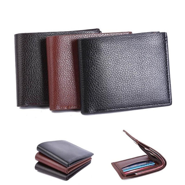 Portefeuille court en cuir pour hommes avec poche à glissière pour pièces de monnaie porte-monnaie Dollar portefeuilles minces sac porte-carte