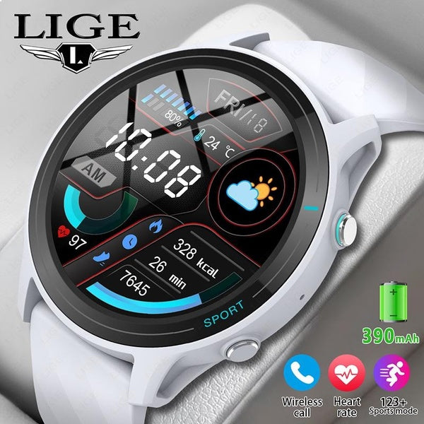 LIGE 2024 New Smart Watch Men's And Women's Bracelet 1.52-Inch Full-Touch Heart Rate GPS Motion Tracking And Blood Pressure Monitor Smart Watch