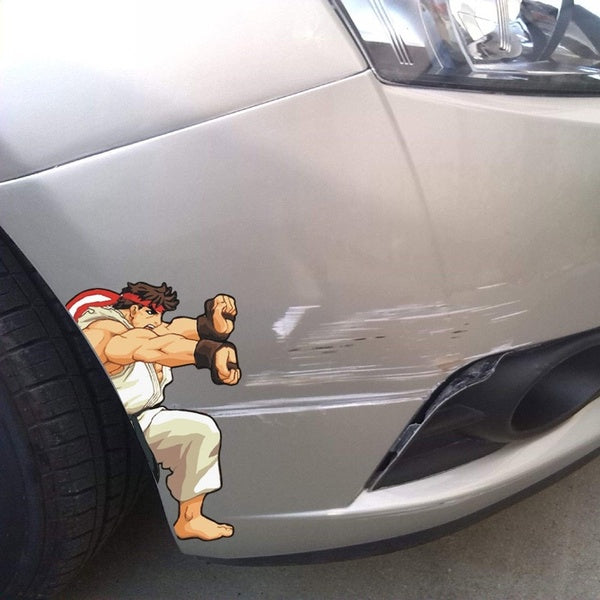 Pelly piggy 2 Styles Funny Car Sticker Hadouken Creative Cover Scratch Sticker Car Styling Decoration Vinyl Sticker Laptop Decal