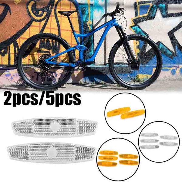2pcs-5pcs Plastic Clip-on Reflective Warning Reflector for Bike Bicycle Yellow-Silver