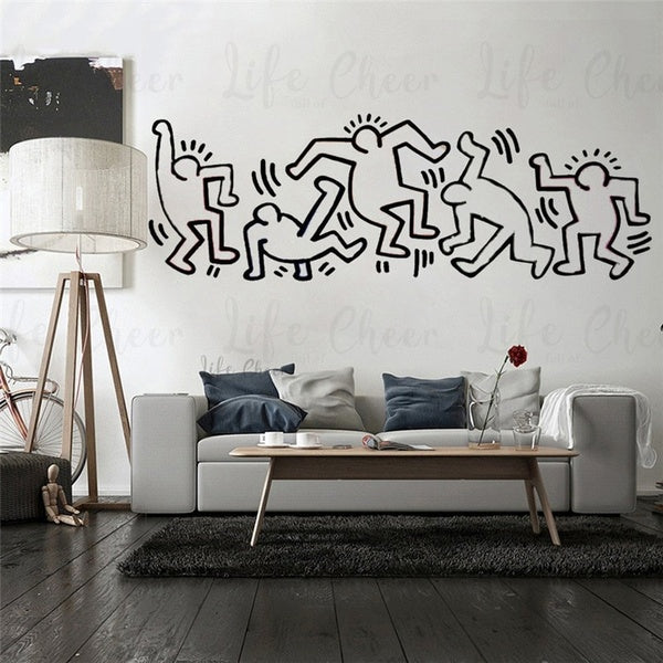 Graffiti Style Vinyl Wall Sticker Keith Haring Style Wall Murals Artist Design Wall Art Decal Home Living Room Decor AC326