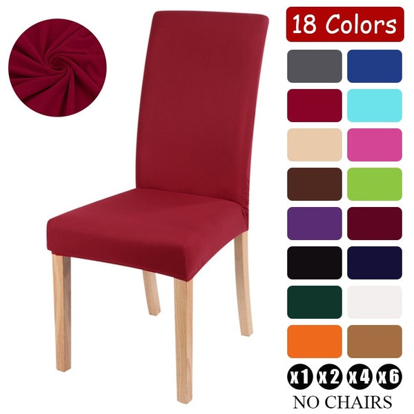 YIMEIS 2020 New Upgrade 18 Colors 6-4-2-1pcs Chair Cover Detachable Thin Solid Stretch Chair Cover Banquet Seat Cover Washable Slipcovers Home Hotel