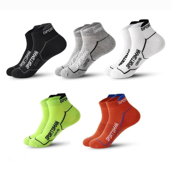 5Pairs High Quality Men Ankle Socks Breathable Cotton Sports Socks Mesh Casual Athletic Summer Thin Cut Short Sokken Size 38-45
