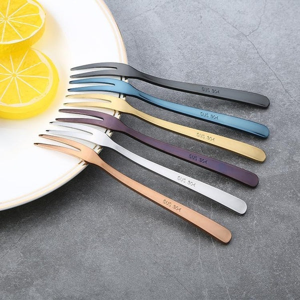 European Creative Moon Cake Fork - Stainless Steel Fruit Forks for Western and Asian Desserts，Heavy Duty and Rust Resistant Kitchen Utensils