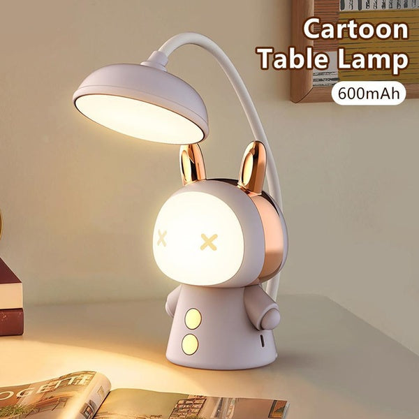 Zoyniha Cartoon USB Rechargeable Table Lamp Dual Light LED Lamp Student Kids Bedroom Reading Desk Lamp Night Light