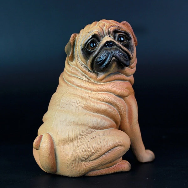 Interesting solid simulation wildlife model pug dog pet dog hand made toy accessories Matron Inn