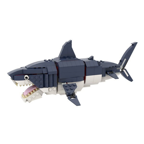 Modular Megalodon Building Blocks Ocean Animal Prehistoric Shark Model Bricks Constructor Toys for Educational Kids Gifts
