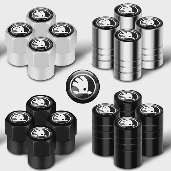 4pcs-set Metal Car Wheel Tire Valve Caps Stem Case Covers Accessories For Skoda S Kodiaq Octavia 2 3 Yeti Karoq Rapid Fabia VII A5