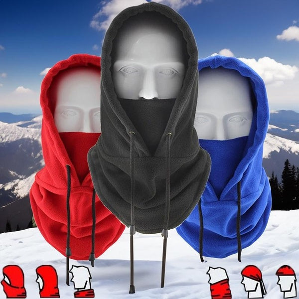 Outdoor Fall and Winter Cycling Hat Windproof Cap Thermal Balaclava Fleece Cold Sports Collar Thickening Headgear Face Mask Fleece Warm Hat