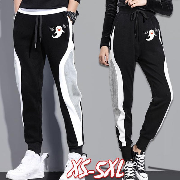 New Patchwork Men Women Sweatpants Streetwear Printed Long Pants High Waist Casual Drawstring Trousers Womens Sports Fitness Solid Jogging Pants Wome
