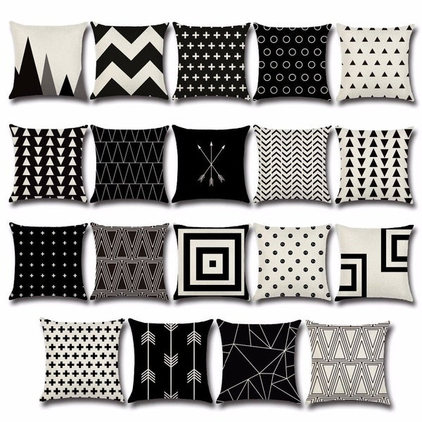 1PC Geometric Cushion Cover Black White Cushion Cover Arrow Home Decorative Chair Seat Couch Throw Pillow Case OU 001