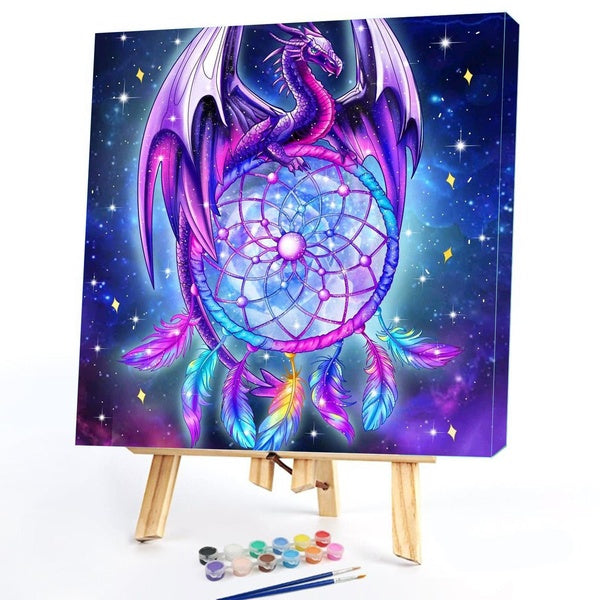 Dragon With Dreamcatcher FIYO Diy Paint by Numbers Kits for Adults and Kids Beginner on Canvas Fashion Oil Painting Wall Art for Gift( No Frame )